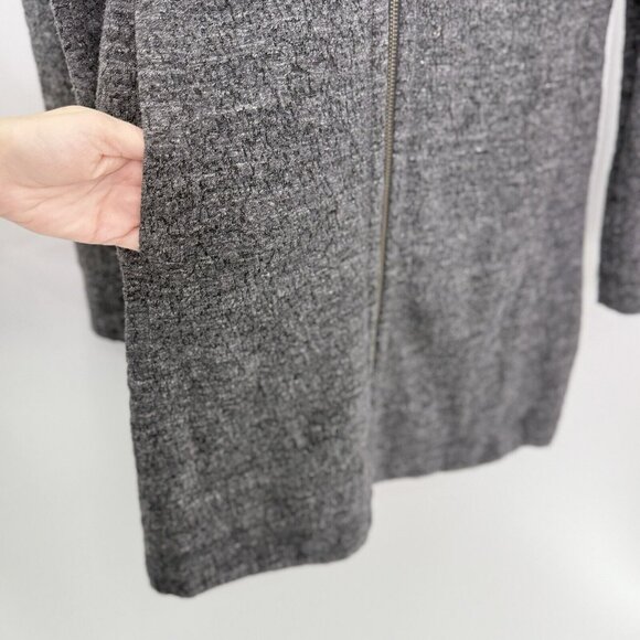 Eileen Fisher Stand Up Collar Jacket Gray Terrazzo Stretch Ripple Longline Sz Sm - Picture 7 of 13